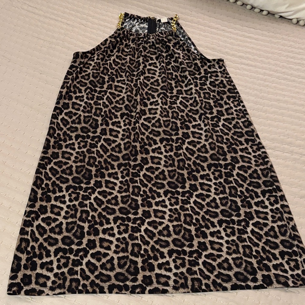 Michael Kors Kids Dress in Black and Brown Animal Print